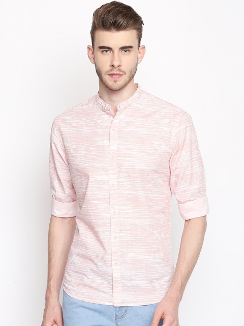 

BYFORD by Pantaloons Men Peach-Coloured Slim Fit Printed Casual Shirt