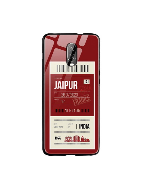 

DailyObjects Maroon & White Jaipur City Tag OnePlus 6T Glass Case