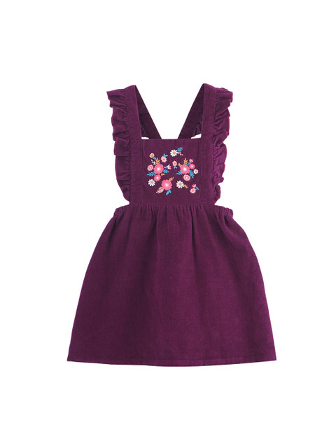 

Beebay Girls Purple Solid Fit and Flare Dress
