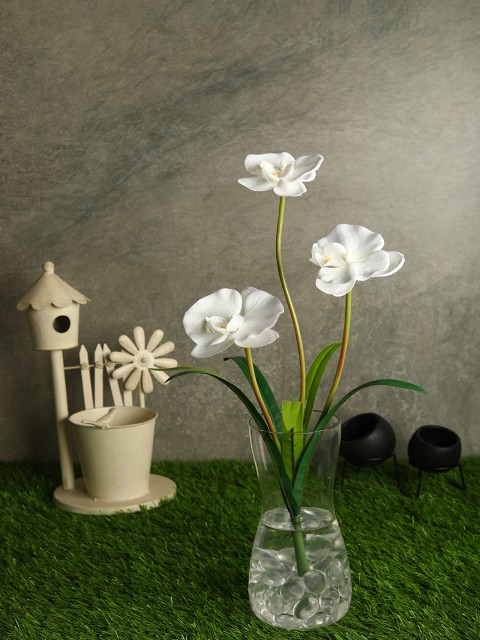 

PolliNation White & Green Stunning Artificial Orchid Flower Bunch