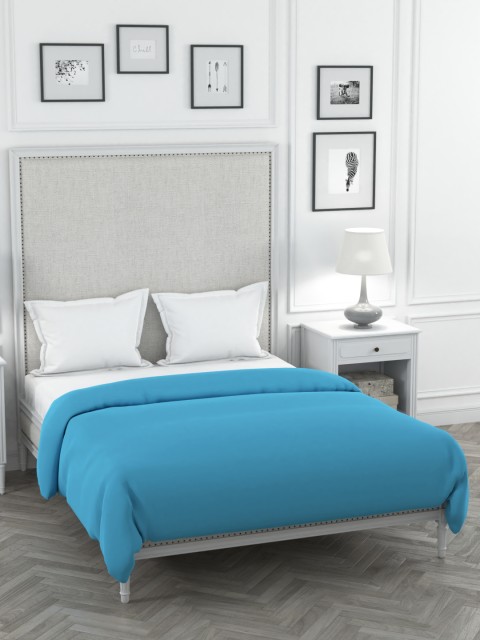 

Portico New York Blue Solid Percale Double King Duvet Cover