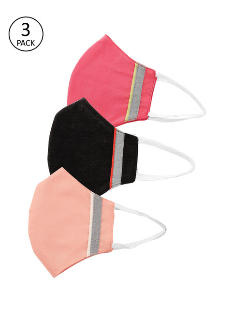 

ANWAIND Unisex 3 Pcs 3-Ply Anti-Pollution Cloth Masks, Black