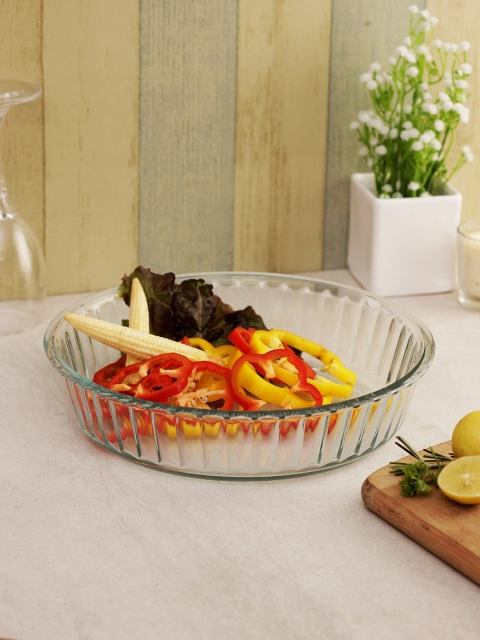 

BOROSIL Transparent Borosilicate Glass Round Baking Dish Storage Container 1500 ML