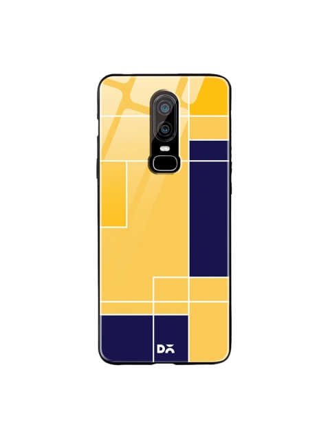 

DailyObjects Yellow & Blue Banana Milkshake Blocks OnePlus 6 Glass Case