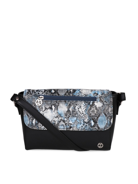 

OsaiZ Black & Blue Printed Sling Bag