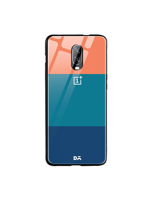 

DailyObjects Coral-Orange & Teal Blue Dark Triplet OnePlus 6T Glass Case