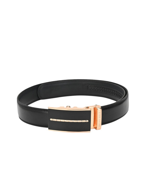 

Pacific Gold Men Black Solid Leather Belt