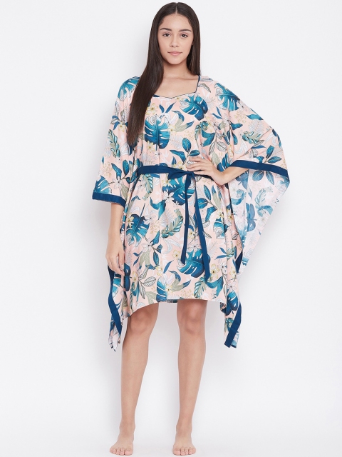 

The Kaftan Company Pink & Blue Printed Nightdress