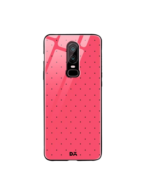 

DailyObjects Pink & Black Constellation Dots Candy OnePlus 6 Glass Case