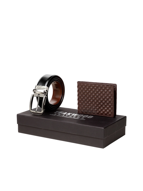 

Teakwood Leathers Men Black & Brown Genuine Leather Accessory Gift Set