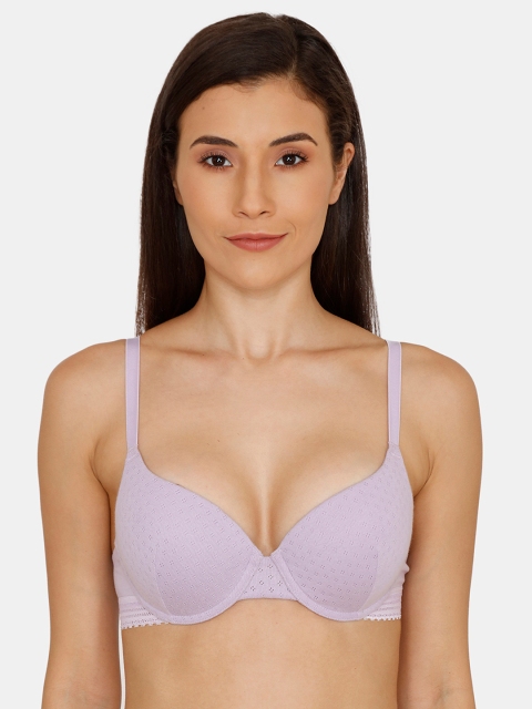 

Zivame Purple Solid Underwired Lightly Padded Push-Up Bra