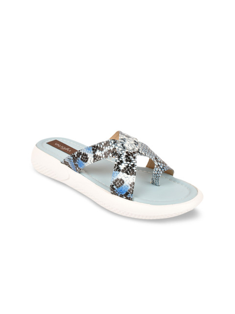 

VALIOSAA Women Multicoloured Animal Print Comfort Sandals, Multi