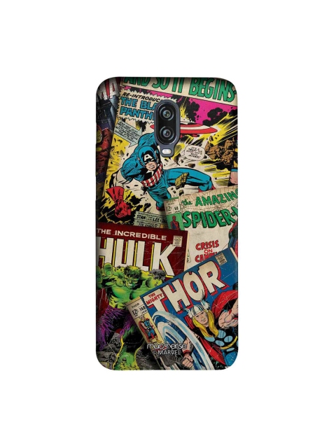 

macmerise Multicoloured Marvel Comics Collection OnePlus 6T Back Case, Multi