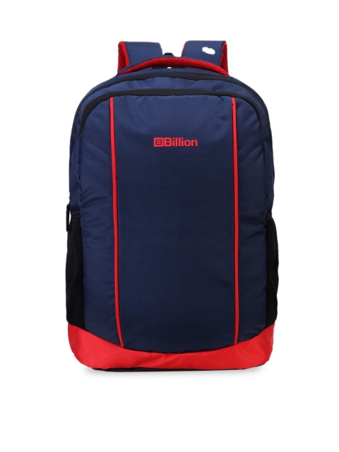 

Billion Unisex Navy Blue & Red Solid Backpack