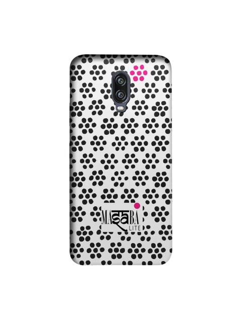 

macmerise White & Black Masaba Boondi Print Lite Sublime OnePlus 6T Back Cover
