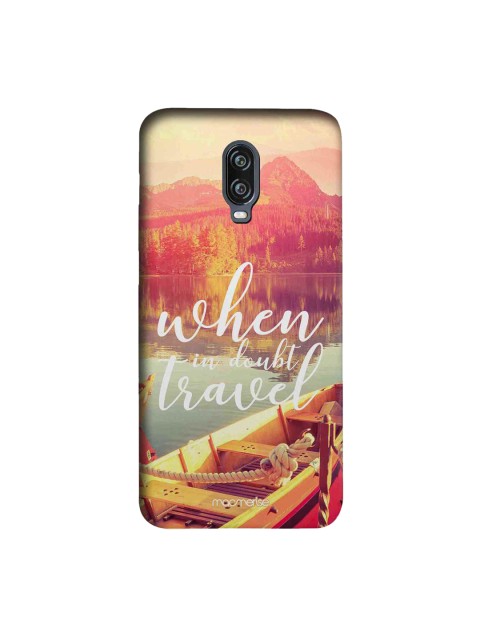 

macmerise Pink & Yellow When In Doubt Travel OnePlus 6T Back Case