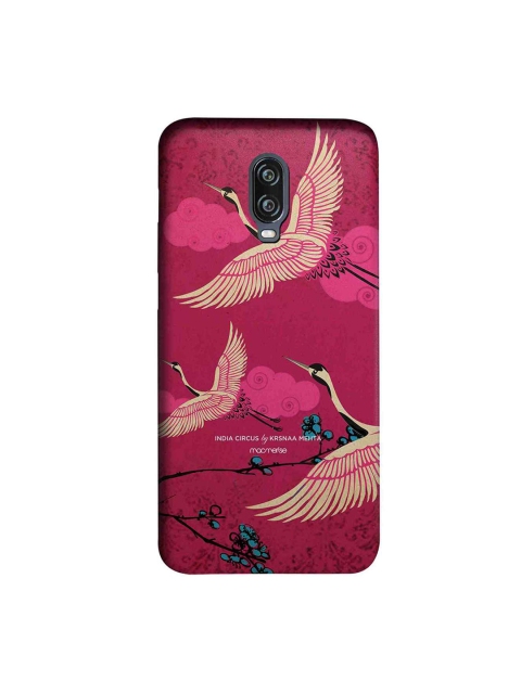 

macmerise Pink & Beige Flying flamingoes Sublime OnePlus 6T Back Cover