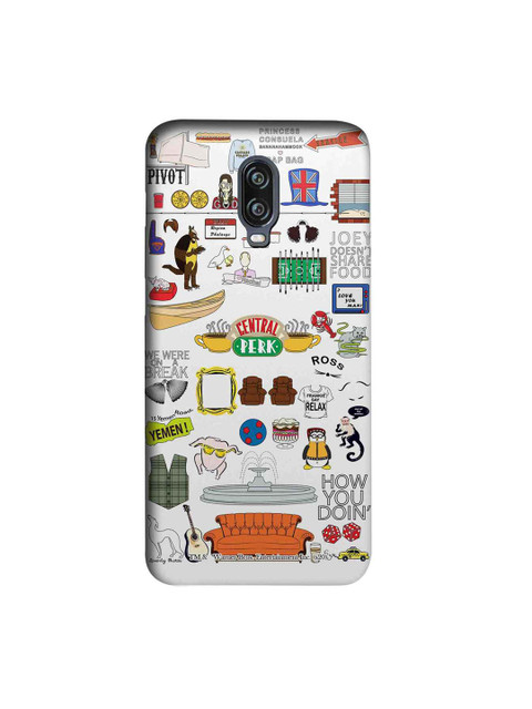 

macmerise White & Orange Friends Doodle Sublime OnePlus 6T Back Case