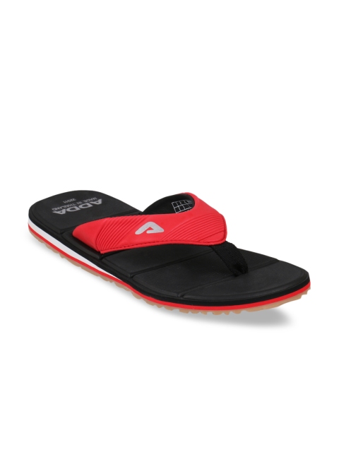 

Adda Men Red & Black Solid Thong Flip-Flops