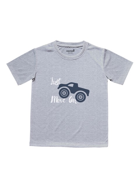 

mezmoda Boys Grey Printed Round Neck T-shirt
