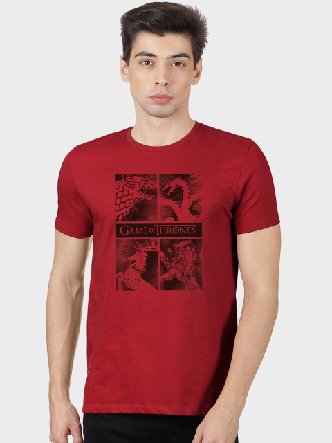 

Free Authority Game Of Thrones printed Red Tshirt for Men