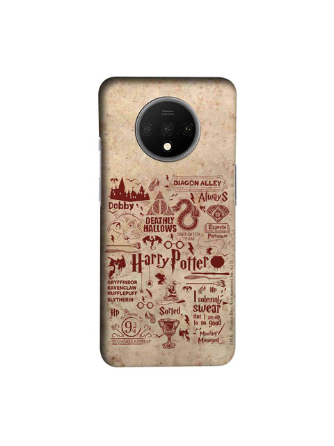 

macmerise Beige & Red Harry Potter Infographic Sublime OnePlus 7T Back Cover
