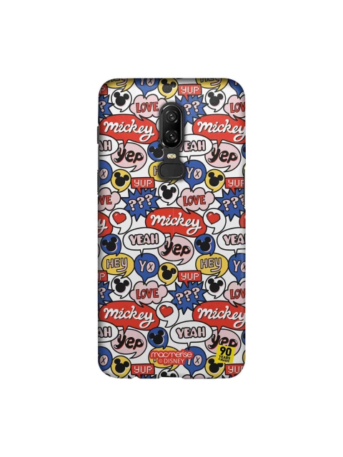 

macmerise White & Blue Disney Mickey Doodle OnePlus 6 Back Case