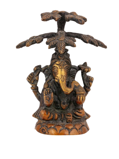 

CraftVatika Gold-Toned & Brown Ganesha Idol Showpiece