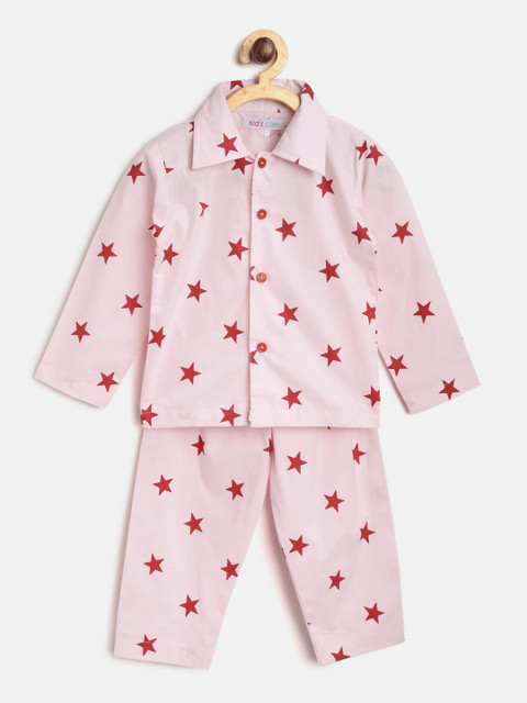 

Kids Clan Kids Rose Pink Printed Night suit