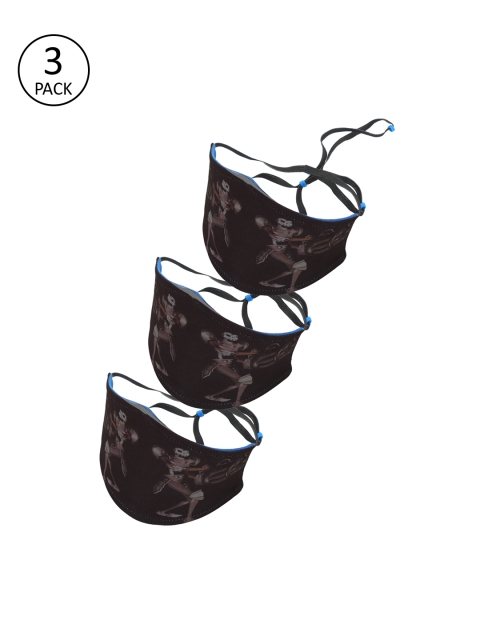 

FROGGY Kids Pack Of 3 Black Printed Reusable 3-Ply Outdoor Masks