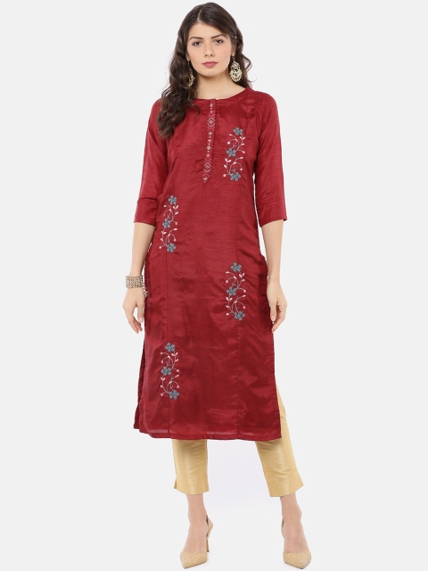 

GOLDSTROMS Women Red & Golden Printed Kurti