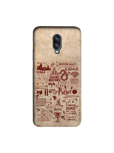 

macmerise Beige & Red Harry Potter Infographic Sublime OnePlus 6T Back Case