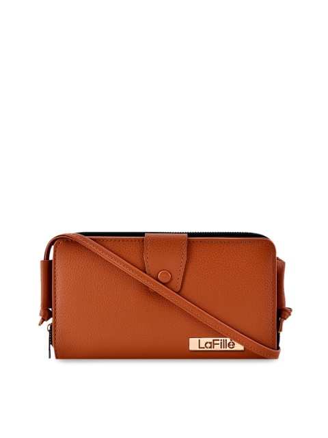 

LaFille Tan Brown Solid Clutch