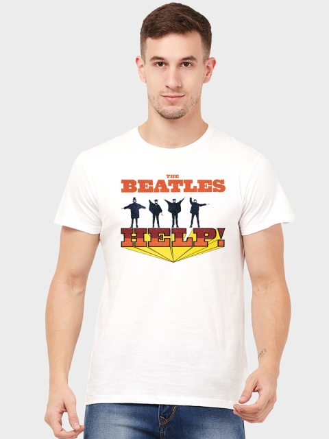 

Free Authority Men White Printed Round Neck T-shirt