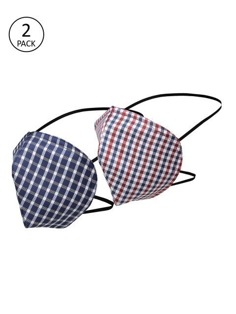

Alvaro Castagnino Unisex 2 Pcs Red Checked 3-Ply Reusable Outdoor Fabric Masks