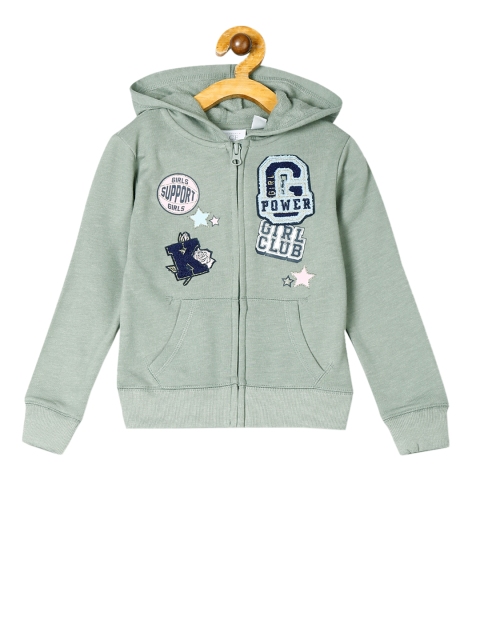 

The Childrens Place Girls Olive Green Printed Sweatshirt