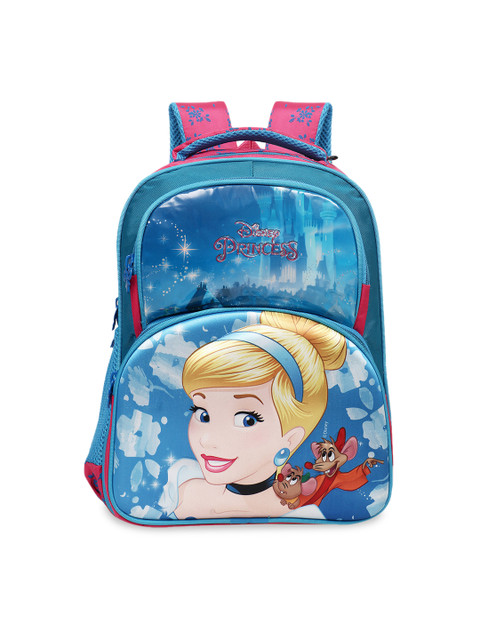 

Priority Girls Blue & Pink Cinderella Printed Backpack