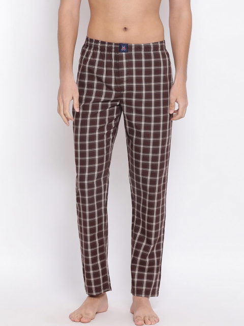 

Crimsoune Club Men Maroon & Grey Checked Lounge Pants