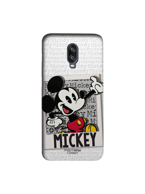 

macmerise Grey & Black Disney Mickey Mouse OnePlus 6T Back Case