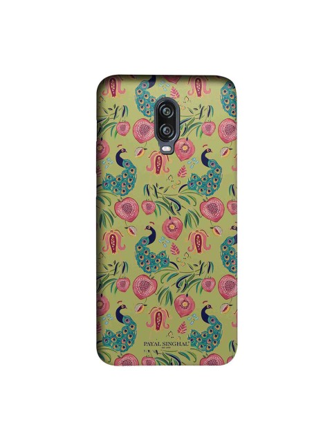 

macmerise Olive Green & Pink Payal Singhal Anaar & Mor Sublime OnePlus 6T Back Case