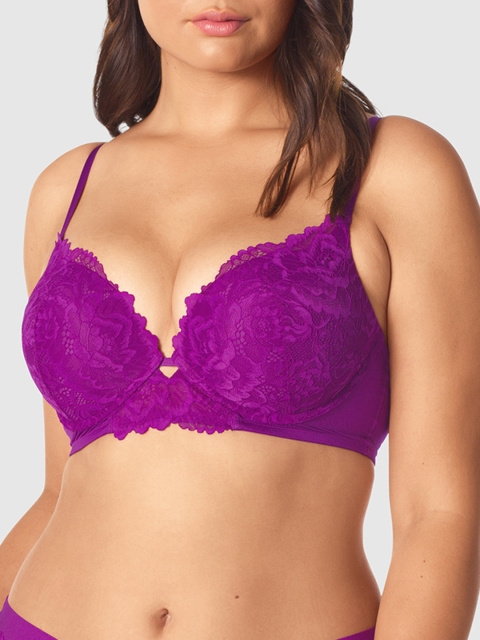

La Senza Purple Self Design Underwired Heavily Padded Push-Up Bra