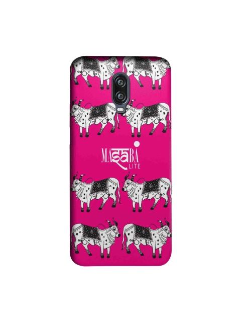 

macmerise Pink & White Masaba Cow Print Sublime OnePlus 6T Back Case