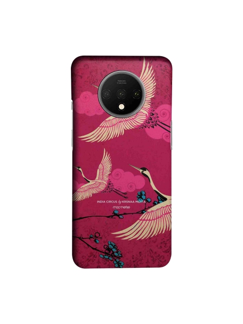 macmerise Pink & Beige Flying flamingoes Sublime OnePlus 7T Back Cover