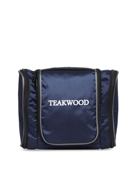

Teakwood Leathers Unisex Navy Blue Solid Toiletry Kit