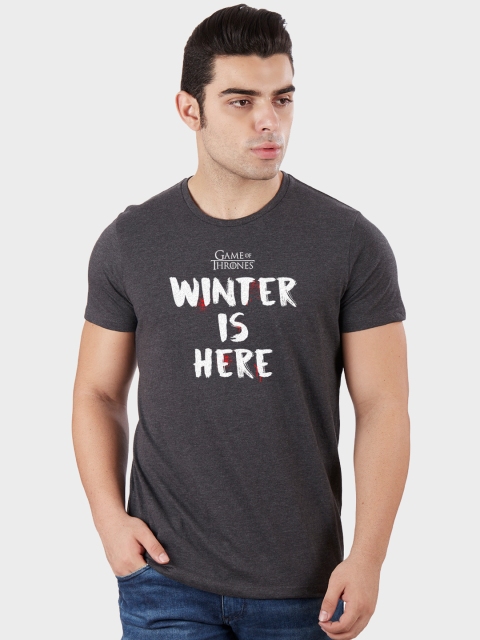 

Free Authority Men Grey Printed Round Neck T-shirt