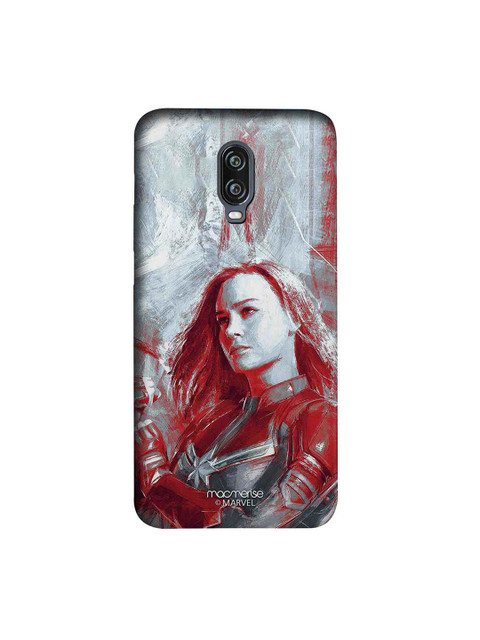 

macmerise Grey & Red Marvel Comics Charcoal Art Captain Marvel Sublime OnePlus 6T Back Case