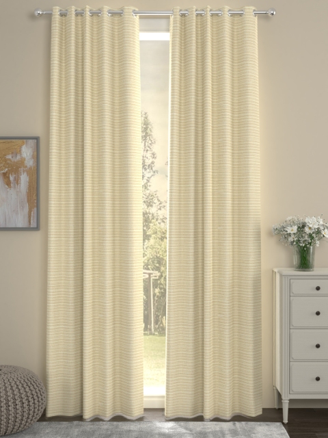 

ROSARA HOME Set of 2 Solid Door Curtains, Cream