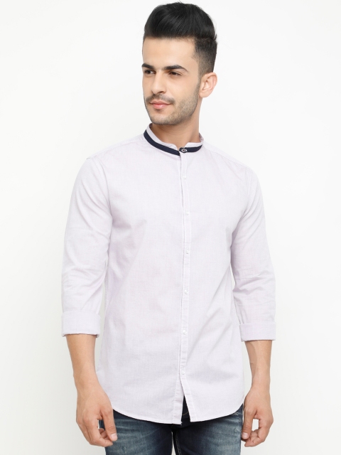 

WITH Men White Slim Fit Solid Casual Shirt