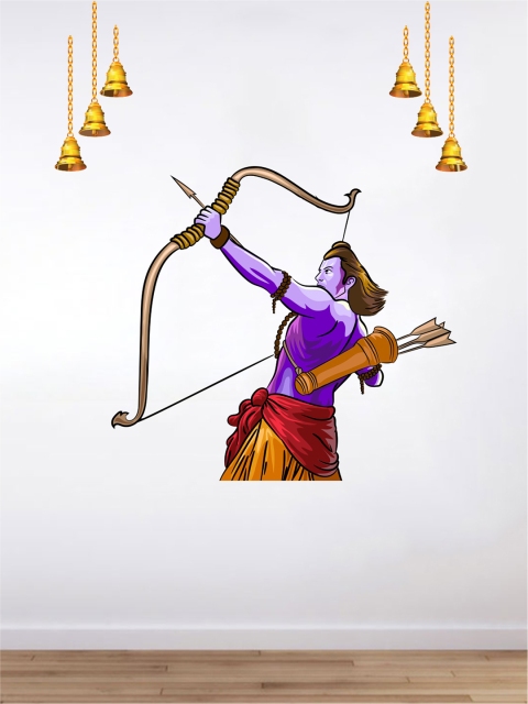 

rawpockets Multicoloured Lord Sri Ram Bow and Arc Wall Stickers, Multi