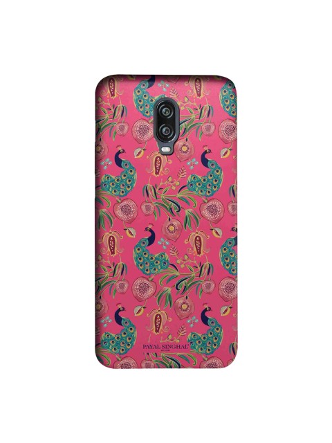 

macmerise Pink & GreenPayal Singhal Aar & Mor Pink Sublime Printed OnePlus 6T Back Cover